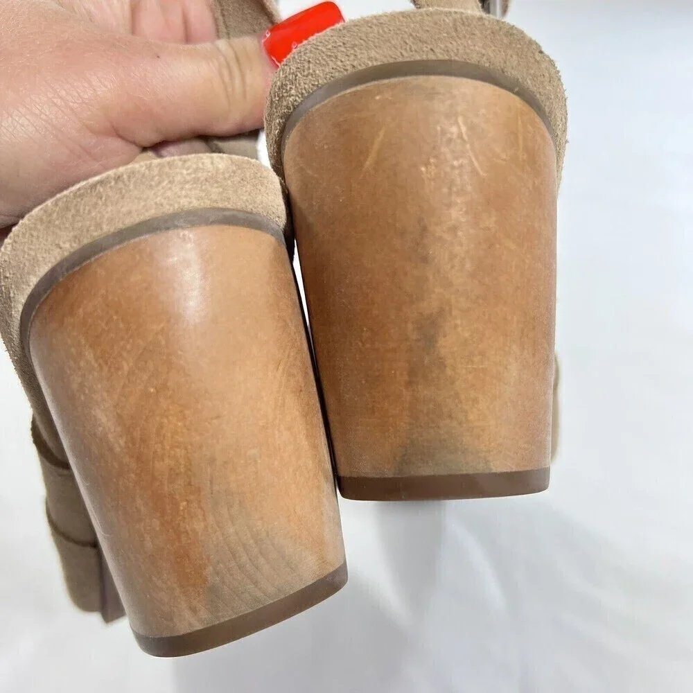 Latigo Simon Leather Suede‎ Closed-Toe Slingback sandal Booties Brown Size 8.5 M